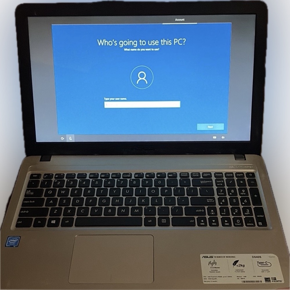 ASUS D540S 15.6” Laptop – Working, Charger Included